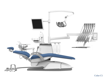 SILVERFOX 8000C-SRS0 Classic – Стоматологическая установка с верхней подачей и мягкой обивкой