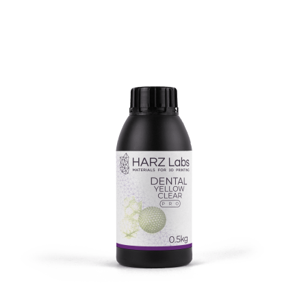 HARZ Labs Dental Yellow Clear PRO – Фотополимер для настольных LCD/DLP, 0,5 кг