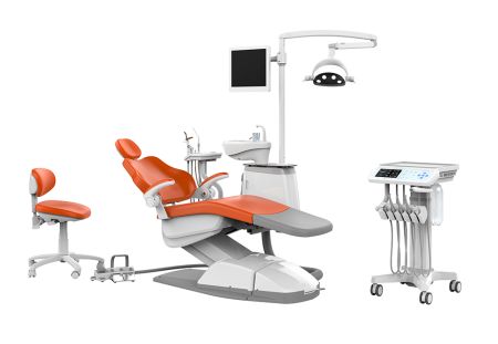 SILVERFOX 8000C-SMS0 CART – Стоматологическая установка с подкатным блоком врача и с мягкой обивкой