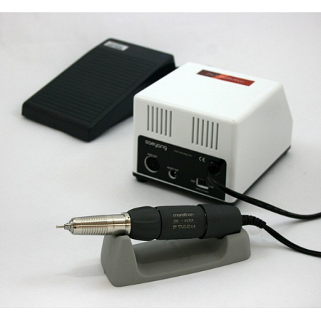 Saeyang Marathon N2 - щеточный зуботехнический микромотор с наконечником с наконечником SDE-H37SP, 35000 об/мин, 50 Вт, педаль FS60