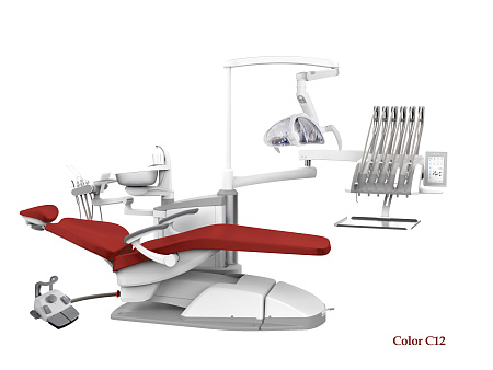 SILVERFOX 8000C-SRS0 – Стоматологическая установка с верхней подачей и с мягкой обивкой