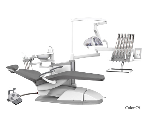 SILVERFOX 8000C-SRS0 – Стоматологическая установка с верхней подачей и с мягкой обивкой