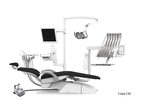 SILVERFOX 8000C-CRS0 Compact – Стоматологическая установка с верхней подачей, без гидроблока и с мягкой обивкой