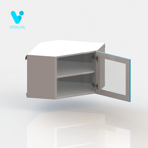 ВИТАЛИЯ Н2 ЛЮКС угловой — Навесной медицинский шкаф стеклянная дверца